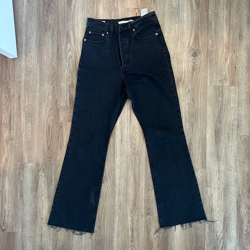 Levi bootcut washed black jeans